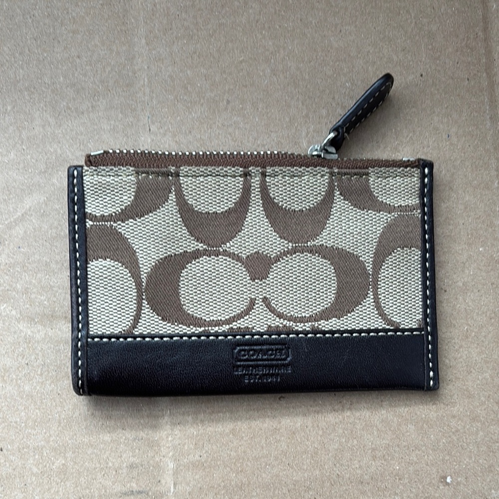 Coach Brown and Black Card Holder